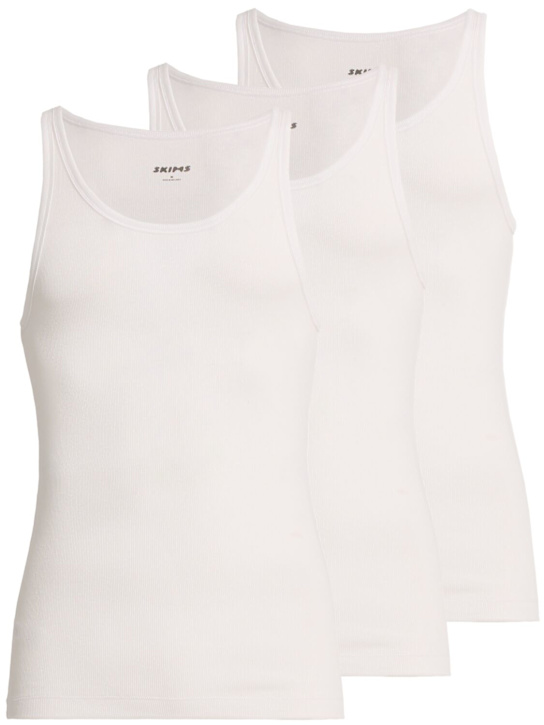 SKIMS - Set of 3 Ribbed Cotton Blend Tank Tops