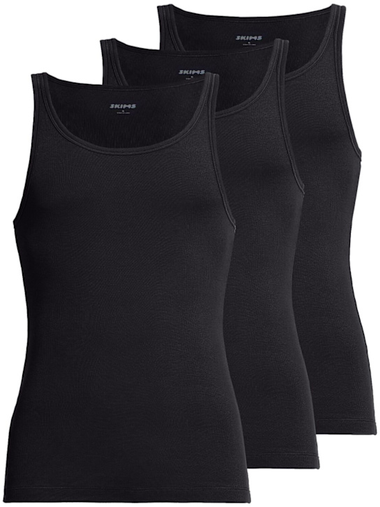 SKIMS - Set of 3 ribbed cotton blend tank tops