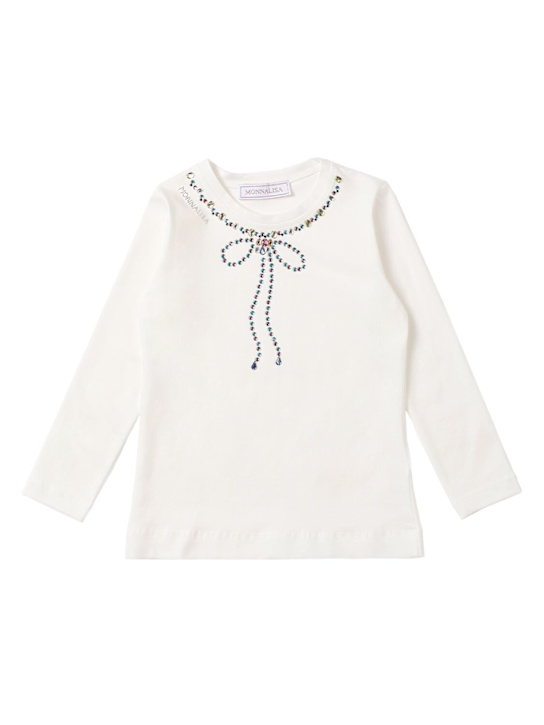 Monnalisa - T-shirt in jersey di misto cotone con stampa