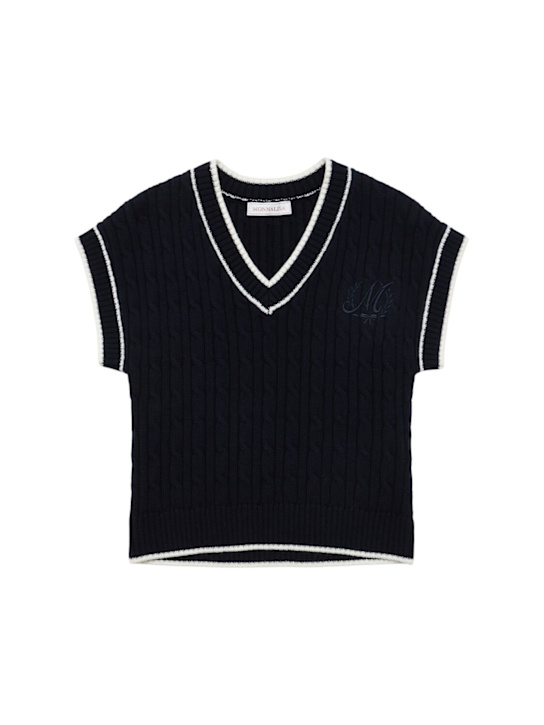 Monnalisa - Gilet in maglia di misto lana / scollo a V