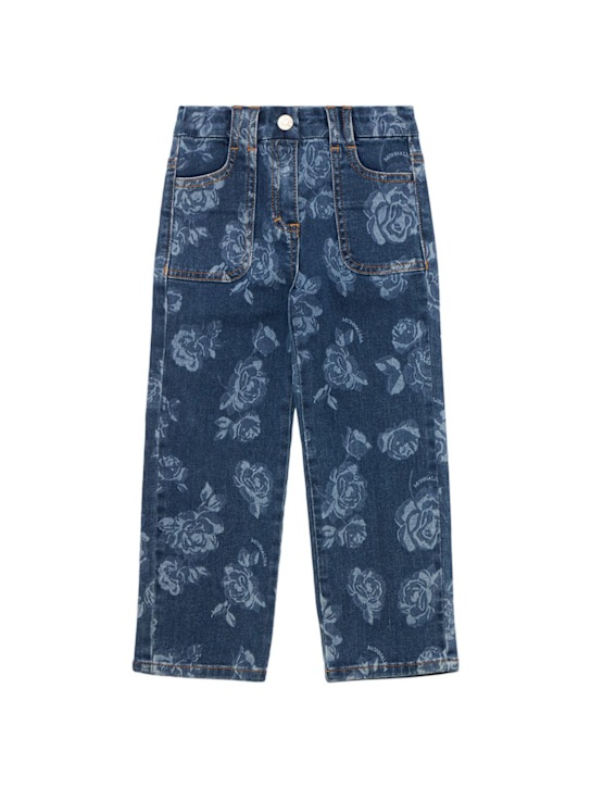 Monnalisa - Jean en denim imprimé mélange coton
