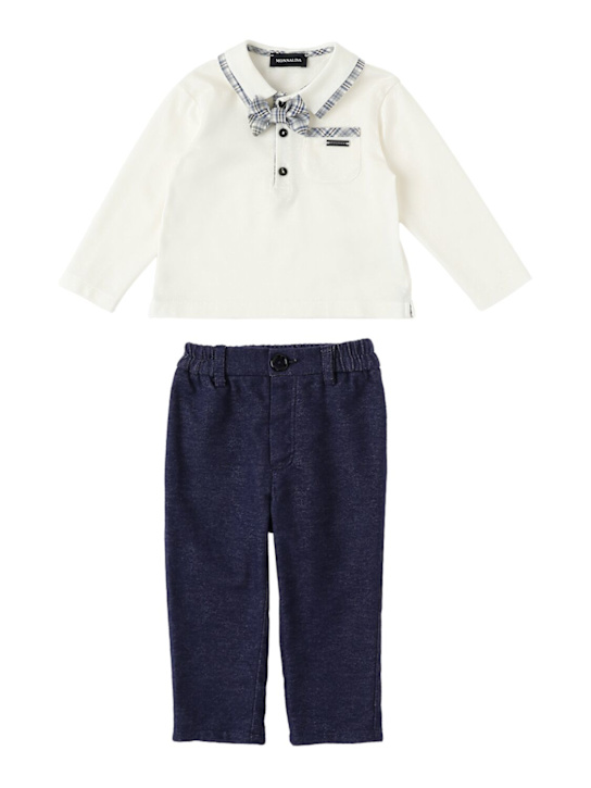 Monnalisa - Polo in cotone piquet e pantaloni chino