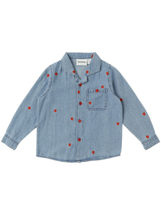 Mini Rodini - Camicia in denim di cotone / ricami