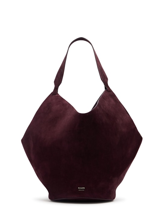 Khaite: Borsa shopping media Lotus in camoscio