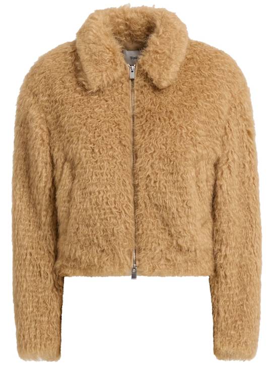 Tonywack: Bauchfreie Jacke aus Plüsch
