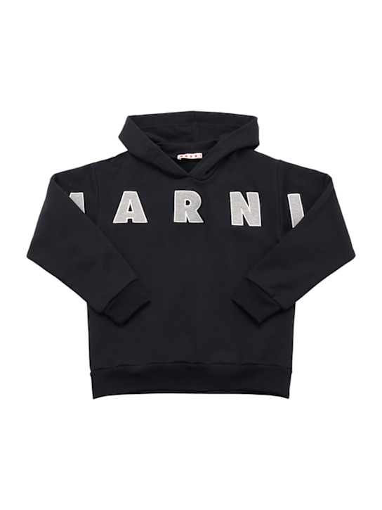 Marni Junior: Felpa in cotone con logo e cappuccio
