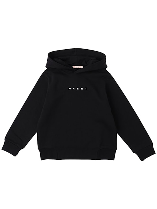 Marni Junior: Felpa in cotone con stampa e cappuccio
