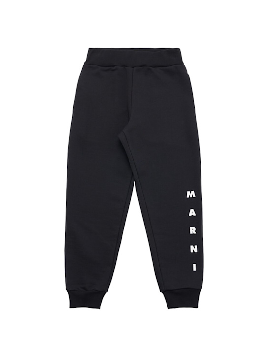 Marni Junior - Pantaloni in felpa di cotone con logo