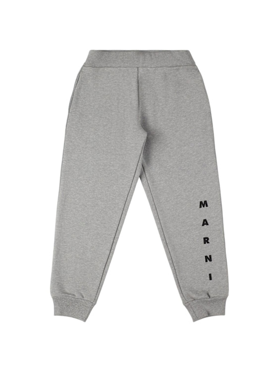 Marni Junior: Pantaloni in felpa di cotone con logo