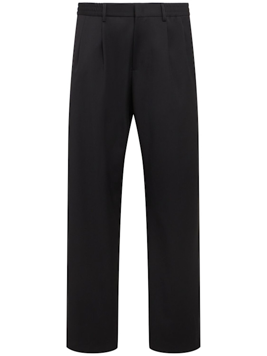 THE CORE - Pleated wool twill straight pants