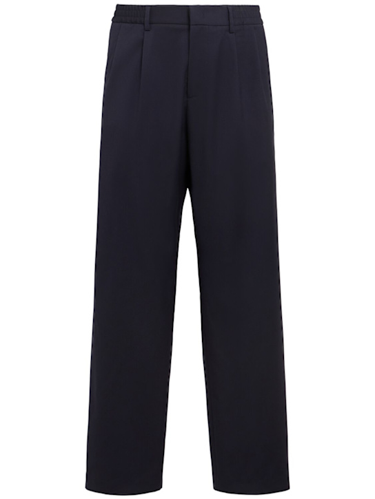 THE CORE - Pleated wool twill straight pants