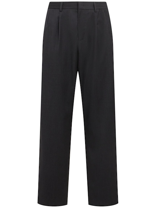 THE CORE: Pleated wool twill straight pants