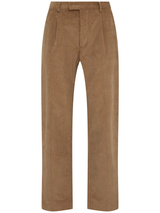 THE CORE - Straight leg cotton blend corduroy pants