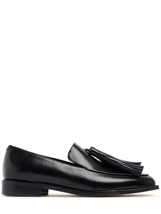 EENK - Mocassins en cuir avec pompons, talon 25 mm