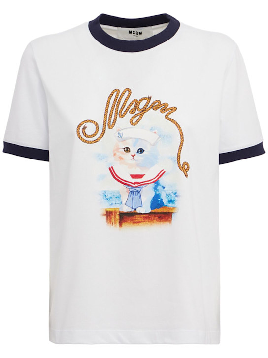 MSGM - Printed cotton t-shirt