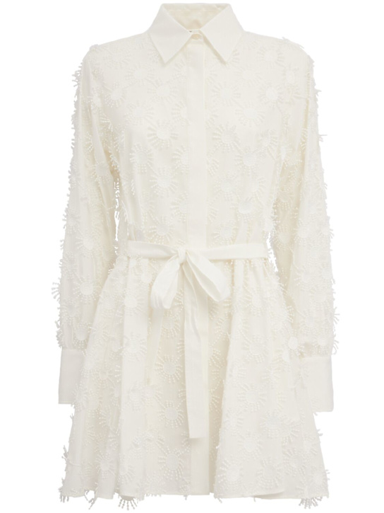 MSGM - Embroidered mini shirt dress w/ belt
