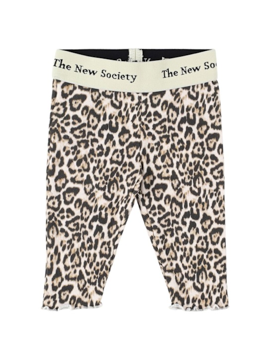 The New Society - Leopard print cotton blend leggings