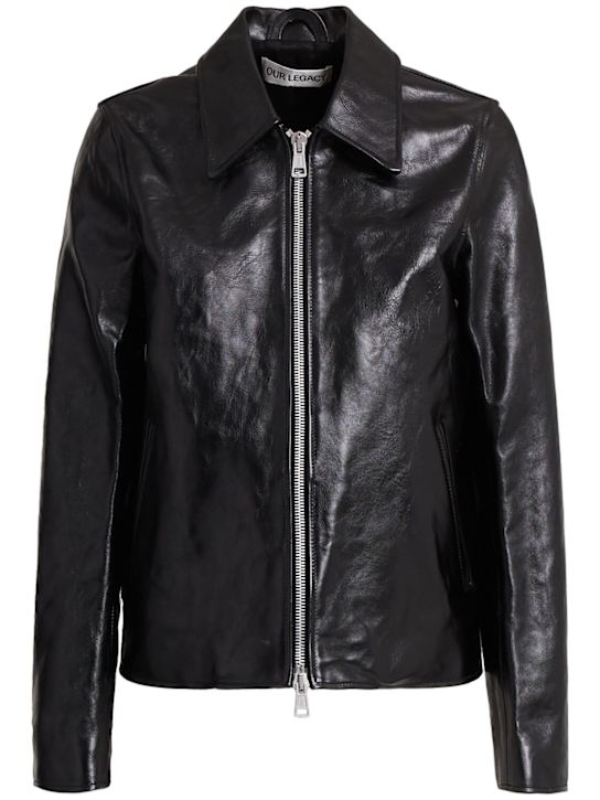 Our Legacy: Veste zippée en cuir