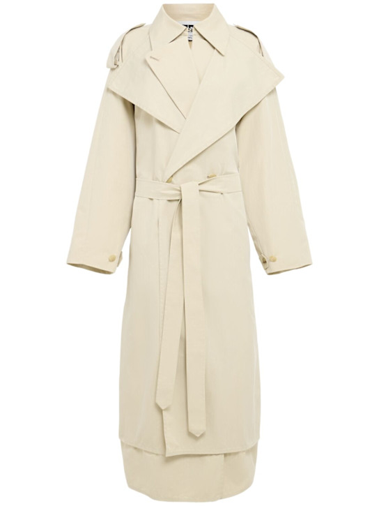 EENK: Cappotto lungo in misto cotone con cintura