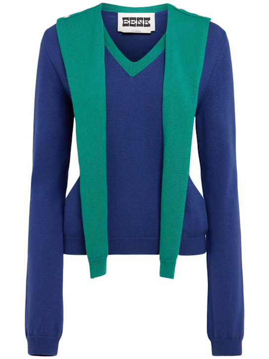 EENK - Maglia in misto lana a strati / scollo a V
