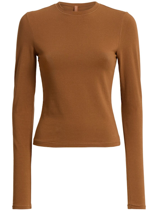 SKIMS: Stretch cotton long sleeve t-shirt