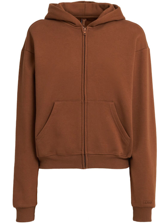 Cotton blend classic zip-up hoodie