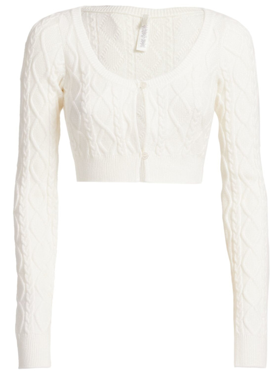 SKIMS: Cable knit nylon blend cardigan