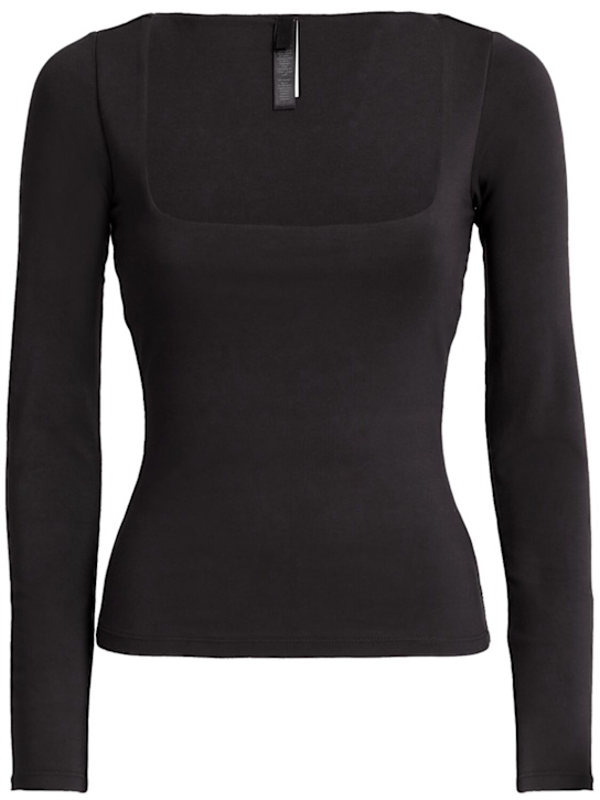 Square neck long sleeve top
