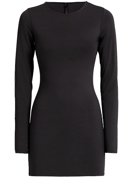 Long sleeved crewneck mini dress