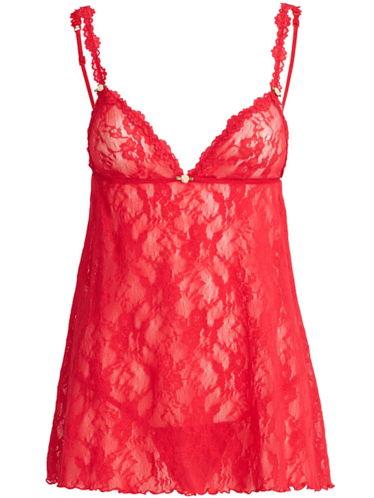 SKIMS - Lace slip top & thong set