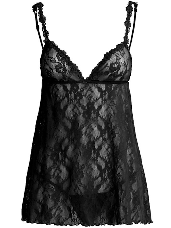 SKIMS: Lace slip top & thong set