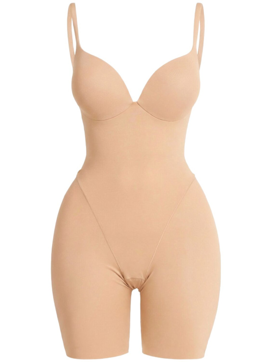 SKIMS: Nylon blend plunge mid thigh bodysuit