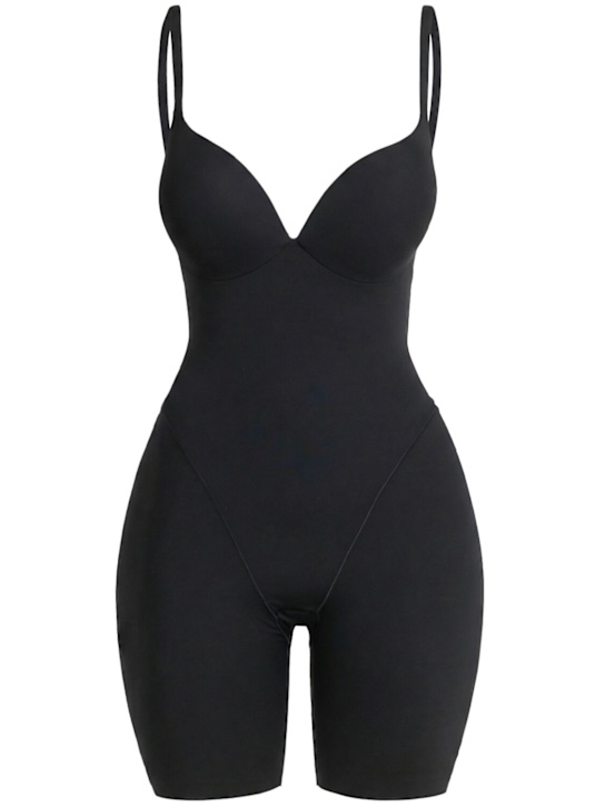 SKIMS: Nylon blend plunge mid thigh bodysuit