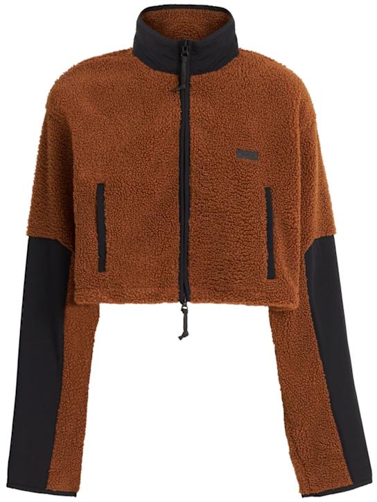 Teddy funnel neck cropped jacket