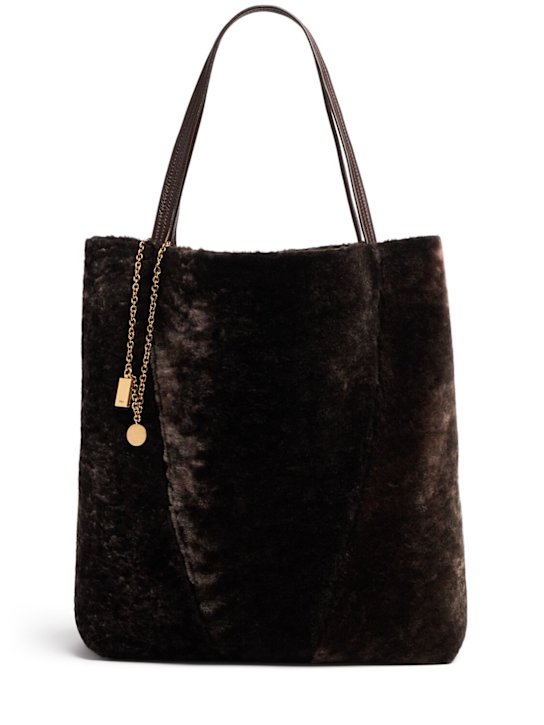 Chloé - Borsa shopping grande Spin in pelliccia