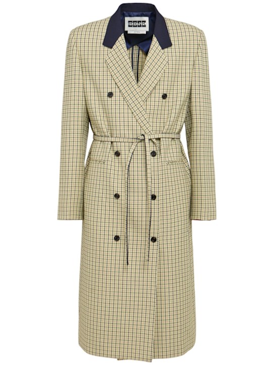 EENK - Manteau long en laine mélangée avec ceinture