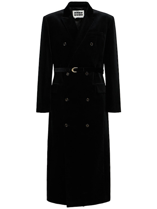 EENK - Long manteau en velours de coton avec ceinture