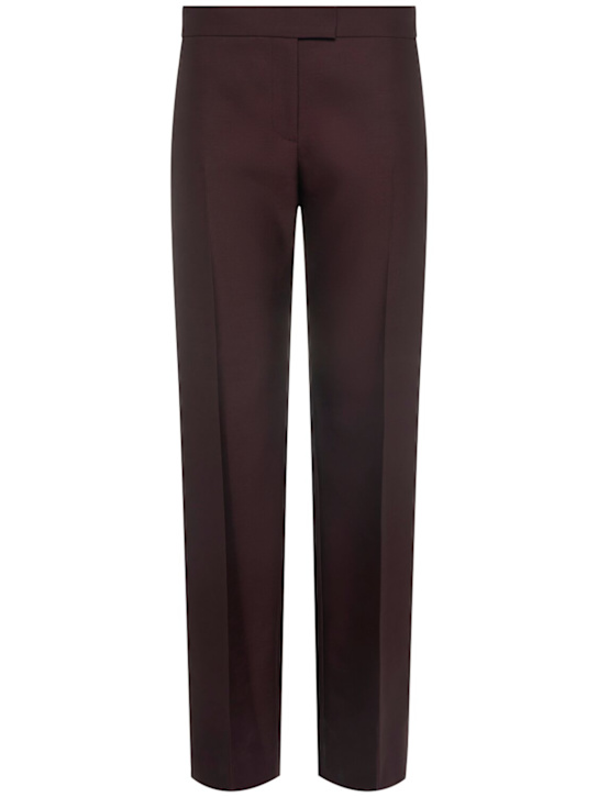 Khaite: Pantaloni dritti Callen in lana e seta