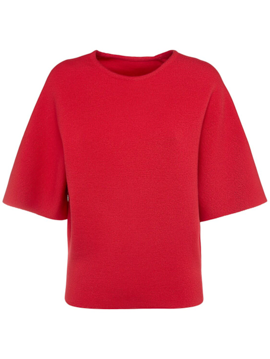 Khaite: Maglia Warren a maniche corte in lana