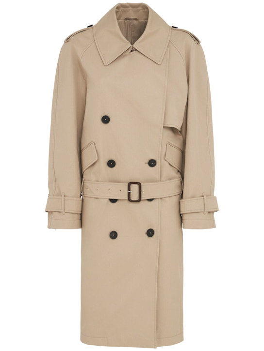 The Attico: Trench in gabardina di cotone / cintura