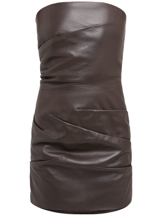 The Attico - Robe mini bustier en cuir