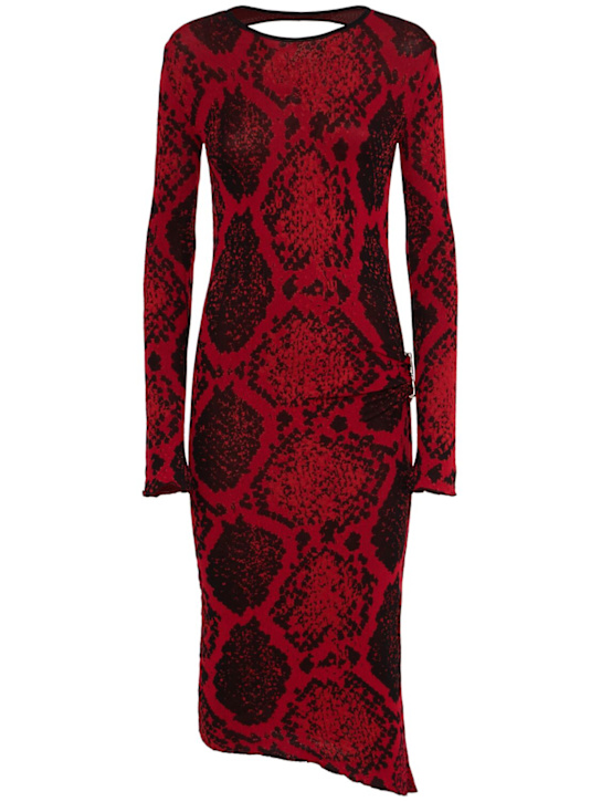 The Attico - Robe midi en mélange de viscose imprimé python