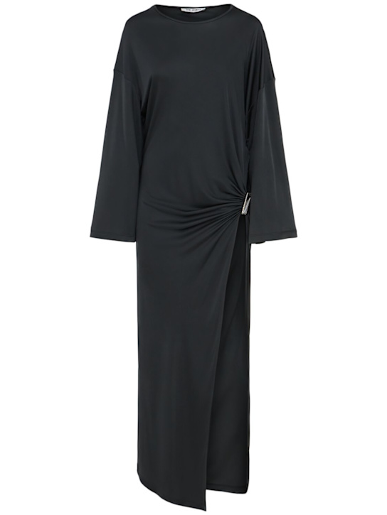 The Attico - Robe longue en matière drapée de viscose brillant