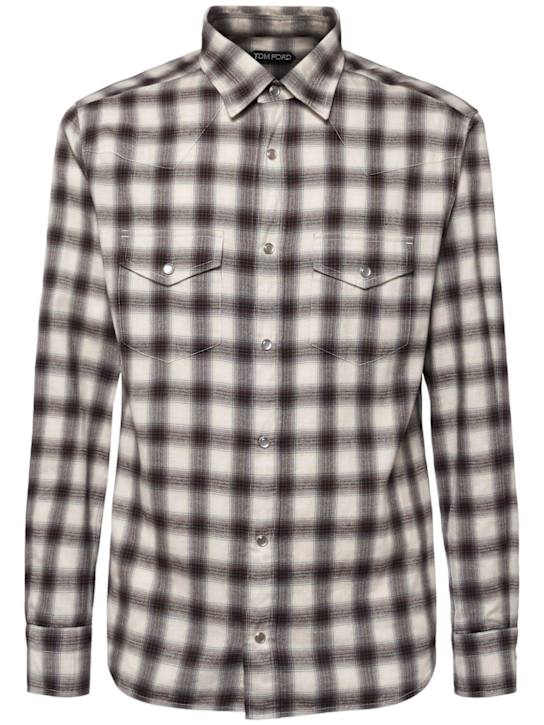 Tom Ford - Camicia western in misto cotone check