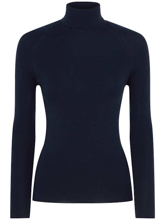 Annagreta - Maglia collo alto Audrey in lana a costine
