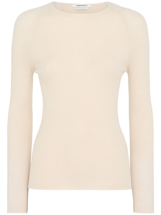 Annagreta: Pull-over col rond en laine vierge Ada