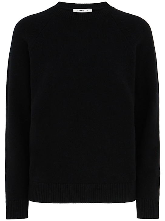 Annagreta - Ida wool knit raglan crewneck sweater