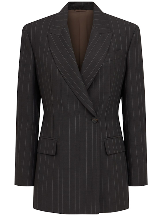 Brunello Cucinelli - Blazer en laine à fines rayures