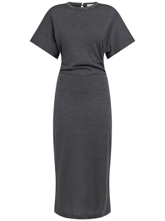 Brunello Cucinelli: Robe midi en laine