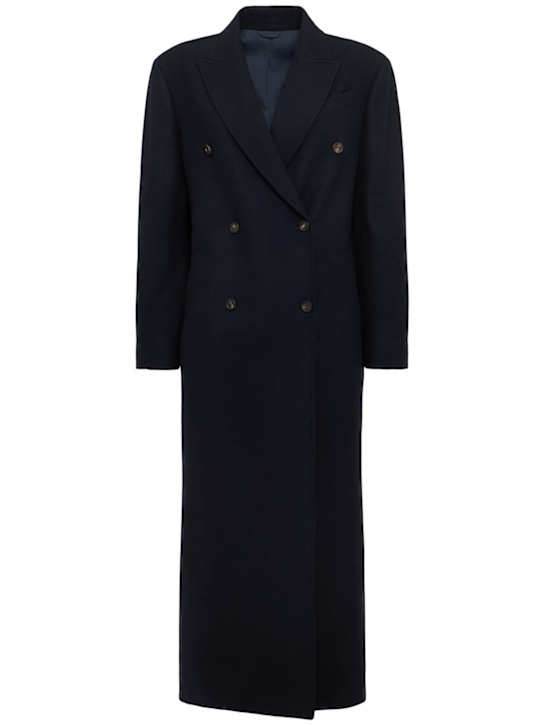 Brunello Cucinelli - Double breast compact wool blend coat